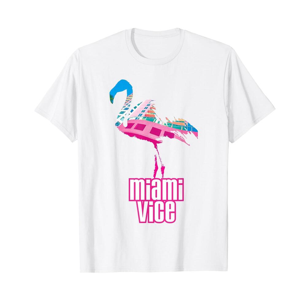 Miami Vice Neon Flamingo T-Shirt T-Shirt